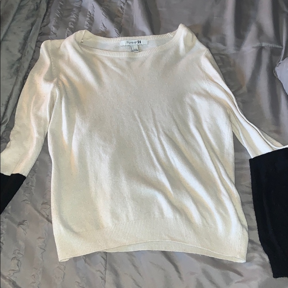 White and Black Forever 21 sweater